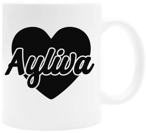 DAMBOTEE Ayliva Black Heart Weiße Kaffeetasse Aus Keramik