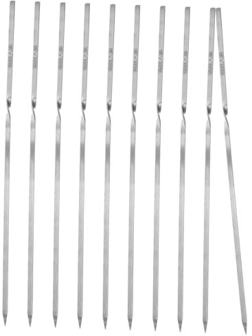 10 Stück Edelstahl Grillspieße Flach für Bbq und Grillen