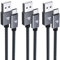 RAMPOW Cable USB C, Cable USB C Charge Rapide [1M+1M+2M/Lot de 3], Fil Chargeur Type C Nylon Tressé Compatible avec iPhone 16e/16/15 Plus Pro Max, Galaxy S24/S23/S22, iPad