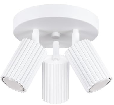 SOLLUX lighting Deckenlampe Deckenleuchte Deckenstrahler Aluminium 3 Flammig 19,5 x 19,5 x 18 cm Karbon Weiß