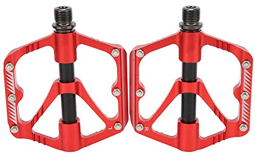 Tbest Fahrradpedal, Aluminiumlegierung, Verstärkt, Breiter, Komfortables Radfahren, Versiegelte Klickpedale, Lagerpedal, Fahrradzubehör für Rennrad-Mountain-Falträder (Rot