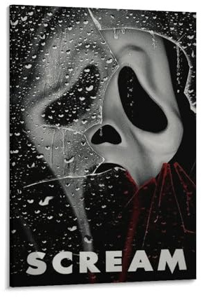 Scream Halloween-Horror-Film-Dekor, Halloween-Poster, Ghostface-Poster, Horror-Charakter-Poster, Vintage-Wanddekoration, berühmte Ölgemälde für Wohnzimmer, klassische Kunstwerke, Bilder,