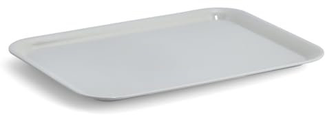Serviertablett aus kratzfestem Kunststoff, grau, 43,5 x 32,5 cm