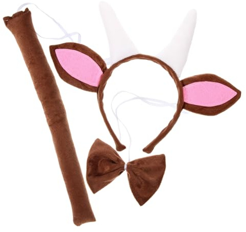 BESTYASH 1satz Tierset Mit Ziegenhorn-haarreifen Und Fliege Für Cosplay-party Lustiges Ziegenkostüm-zubehör Für Erwachsene Für Halloween Und Karneval