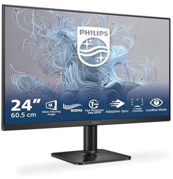 Philips 24E2N1100LB - Monitor Full HD da 24 pollici, sincronizzazione adattiva dell'immagine (1920x1080, 100 Hz, 1x D-Sub, 1x HDMI 1.4) nero