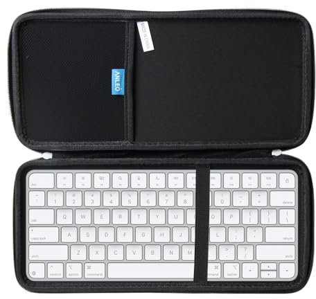 Anleo Hard Travel Case for Apple Magic Keyboard MLA22LL/A + Trackpad 2 MJ2R2LL/A + Mouse Bluetooth (Black, Nylon)
