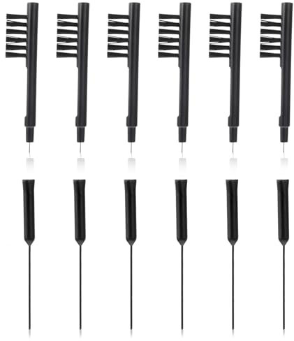 Nogeqi 12 Stück Hörgeräte Reinigungsset 5,2 cm, Saubere Nadeln Hörgerät Reiniger Zubehör Reinigung, Hearing Aid Cleaning Brush Kit Für Hörgeräten Pflege, Lüftung Kopfhörer Ohrstöpsel Schwarz
