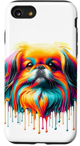 Dripping Paint Art Japanese Chin Japanese Spaniel Case for iPhone SE (2020) / 7 / 8