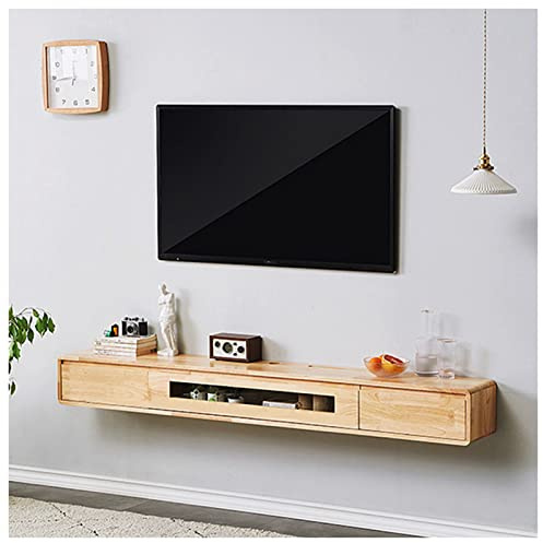 Schwimmende TV Wandkonsole, Unterhaltungsschrank mit Schubladen und Stauraum, für Wohnzimmer, Schlafzimmer, Multimedia Zimmer, elegant gestaltet, 120 x 24 x 20 cm