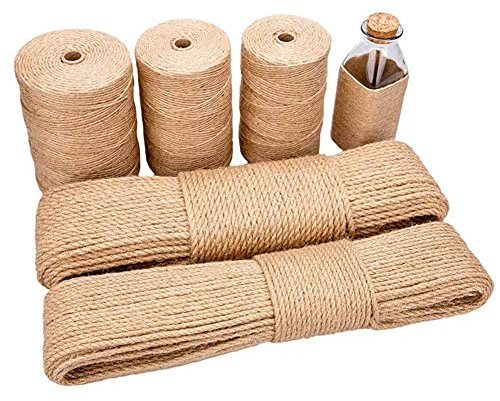 Corda, spago, Corda di iuta, corda di canapa intrecciata, multifunzionale, solida, intrecciata, for artigianato/arrampicata/ancoraggio/amaca/nautica/tiragraffi for gatti/tiro alla fune/decorazione(8mm