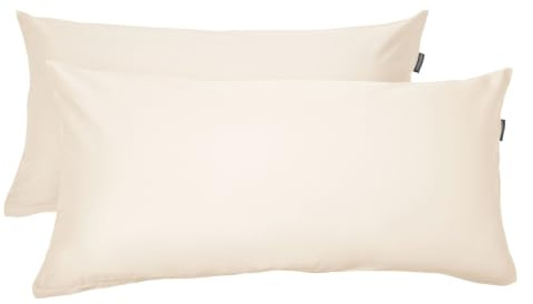 Schiesser Kissenhüllenset Ella | Baumwollsatin | 2-teilig | Unifarben | 100% Baumwolle | Seidig glatt | Oeko-TEX® Made IN Green | 40x80 cm | Perlmutt