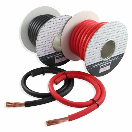 AUTOWIRING Automotive Hi-Flex 500 Amp 95mm² 3/0 AWG Battery/Starter/Inverter/Welding PVC Cable Wire (Black, 4 Metre)