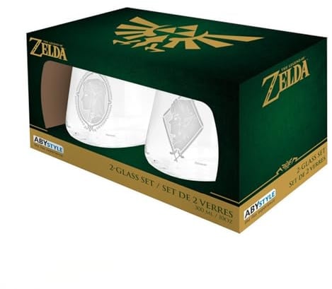 ABYSTYLE The Legend of Zelda Zelda & Link - 2 Glass Set | Zelda Glass | Tumbler | Legend of Zelda Merchandise | Zelda Gifts