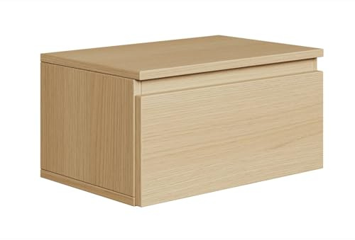 Selsey Nachttisch 49 cm Breite Hängend Nachttisch in Eichenholzoptik Modernes Design Ideal für Minimalistische Einrichtungen Praktisches Fach Leicht Reinigbar
