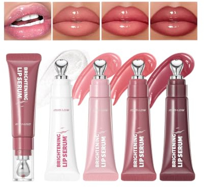 Set di lucidalabbra idratanti, lucidalabbra liquido lucido con glitter, lucidalabbra rimpolpante, lucidalabbra Wayery per donne (set di 4 colori)
