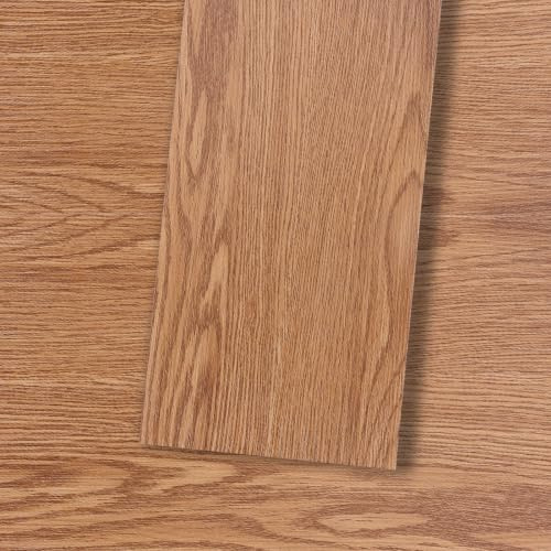 Viitech 5,02m² Vinylboden Selbstklebend, 36 Fliesen 91,4cm x 15,24cm (Dicke 2mm) PVC Bodenbelag Selbstklebend, Rutschfeste Wasserfest Schneidbar Holzoptik Vinylboden Selbstklebends (Eiche Mittel)