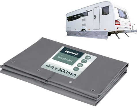 Leisurewize - Luxury Caravan Draught Skirt 4m x 500mm – UV-Resistant PVC Weatherproof Awning Skirt with Reinforced Edging, Motorhome & Touring Caravan Wind and Draught Protection
