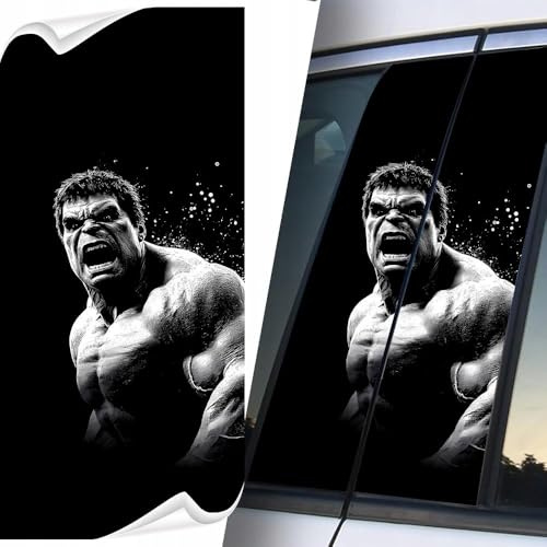 Pellicola PREMIUM 3D S325 Hulk per montanti auto, autoadesivo, impermeabile e UV, per mascherare i graffi, taglio di precisione, nero opaco / flash
