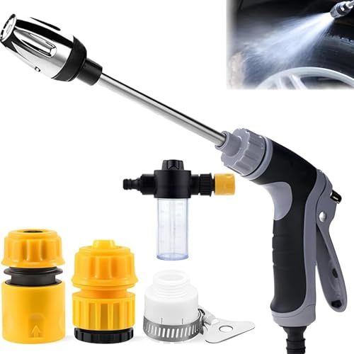 Power Jet Hochdruckpistole - 2026 Neues Hochdruckpistole für Gartenschlauch, TurboWasher für Gartenschlauch, mit Zubehör, Ideal für Autowäsche, Garten & Terrasse