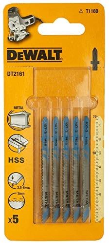 DeWalt DT2161QZ Lames de scie sauteuse pour manche en métal en T HSS T118B (Lot de 5) (Import Grande Bretagne) Argent