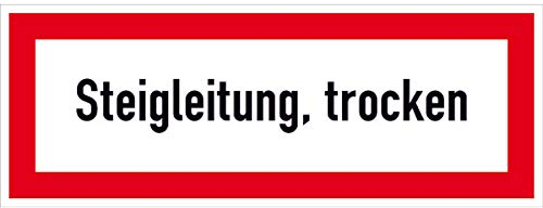 Steigleitung trocken Hinweisschild Brandschutz, Alu, Gröߟe 29,70x10,50 cm