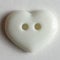 Dill Buttons: 6 Stück Herzknopf, Größe: 15mm, Farbe: weiß