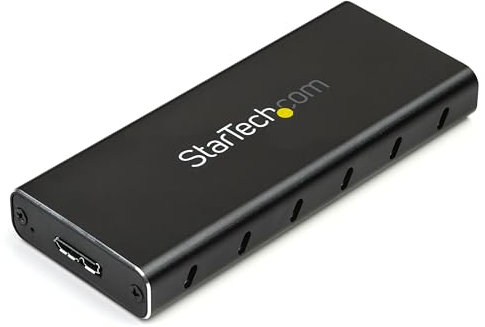 StarTech.com M.2 SSD Enclosure for M.2 SATA SSDs - USB 3.1 (10Gbps) with USB-C Cable - External Enclosure for USB-C Host - Aluminum (SM21BMU31C3)
