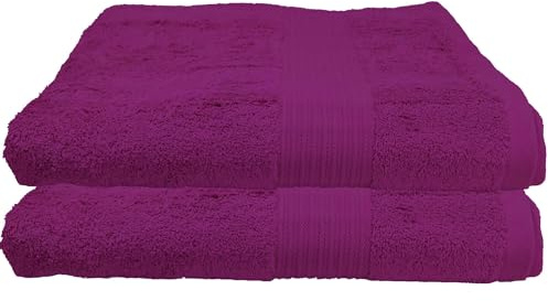 Julie Julsen 2er Pack Duschtuch 23 Farben erhältlich weich und saugstark 500gsm Öko Tex 70 x 140 cm Fuchsia