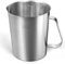 Newness Lait Pichet Pot à Lait, Pichet à Café Tasse à Mesurer en Acier inoxydable [Mesures, 3 en 1] 2000 ML (64 OZ, 8 Cup) Argent