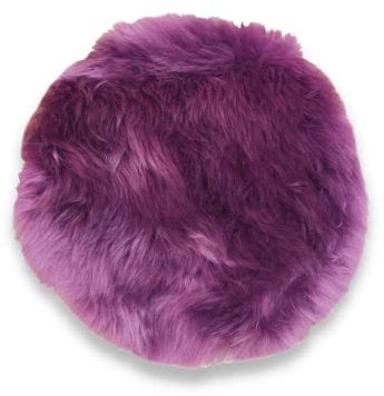 Leibersperger Lammfell Sitzkissen rund Ø 34cm – Echtes Merino Lammfell – rutschfest – Gemütlich und wärmend – Optischer Hingucker – Lange Haltbarkeit (lila)