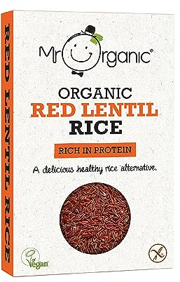 Mr Organic - Organic Mr Organic Red Lentil Protein Rice 250g - Non GMO & Preservative Free - Gluten Free & Vegan - Made With Red Lentil Flour