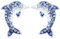 MixiuEuro Frauen Mädchen Dolphin Ohrstecker, 925 Sterling Silber CZ Zirkonia Blue Dolphin Ohrstecker Mädchen Kinderschmuck