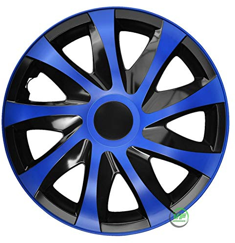 J&J AUTOMOTIVE | 14 Radkappen Radzierblenden 4er Set 14 Zoll Blau-Schwarz Draco CS, Radabdeckung, Radkappen, Zierblenden, Felgen
