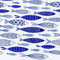 20 Servietten Fische im Schwarm blau als Tischdeko für maritime Feste 33x33cm