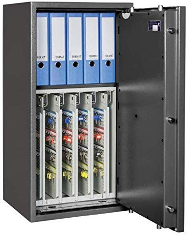 Format Schlüsseltresor STL 400 Kombi Kl. I, Elektronikschloss S&G Spartan 1006, Grad 1 nach EN 1143-1, H95xB50xT42 cm, 155 kg
