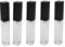 Healthcom 5 Pcs 7.5ml Square Lip Gloss Tube Empty Refillable Clear Lip Gloss Bottle Silver Lip Glaze Tube With LED Light Mirror Lipgloss Bottle Vials DIY Makeup Lipstick Tube Cosmetic Container,Black