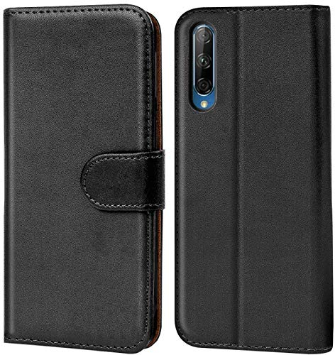 Verco custodia per Huawei P Smart Pro, Case per Huawei P Smart Pro (2019) Cover PU Pelle Portafoglio Protettiva, Nero