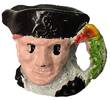 Dolls House Die Cast Toby Jug Miniature Pirate Ornament Pub Accessory