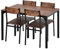 DuraB Esszimmergruppe Sitzgruppe,Esstisch mit 4 Stühlen, für Balkon & Esszimmer & Wohnzimmer, Vintagebraun