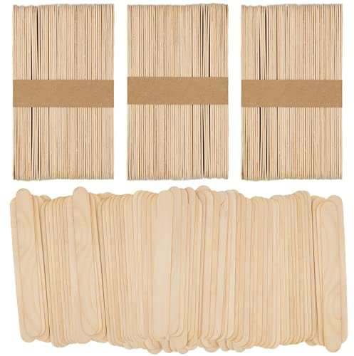 150 palillos de piruletas gigantes, 150 mm de madera natural, palillos de paletas para manualidades en el hogar y la escuela, ideales para artes y trabajos manuales, suministros de arte en el aula