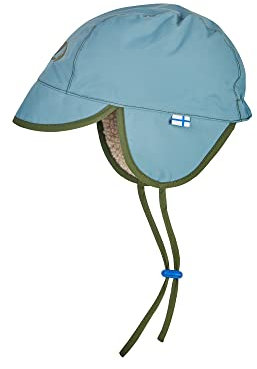 Finkid Lumili Blau - Warme wasserabweisende Kinder Wintermütze, Größe L - Farbe Smoke Blue - Bronze Green