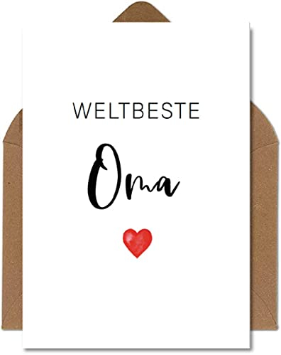 The Life Barn Postkarte mit Umschlag Weltbeste Oma Karte zum Geburtstag Glückwünsche