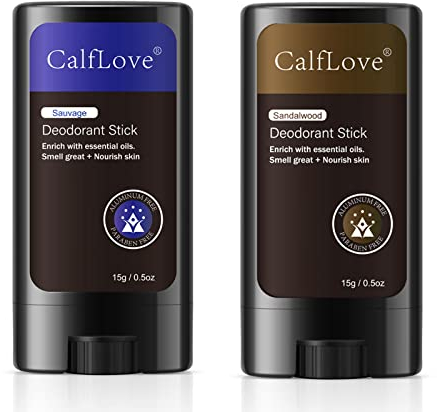 Joyeee Deodorant Stick Men, Deodorant Herren Gel Stick Set, Bekämpft Geruchsbildende Bakterien und Unangenehme Gerüche, Sandalwood & Sauvage, 2 x 15 Gramm