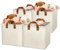 GRANNY SAYS Aufbewahrungswürfel mit Metallrahmen, 4 Stück Aufbewahrungsboxen aus Stoff, Regalboxen mit Griffen, Stoffkisten Aufbewahrung für Ikea Kallax Organisieren, Storage Cubes 33x33x33 cm, Beige