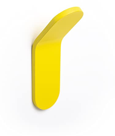 Gedotec TiK 7012 Crochet porte-manteaux en aluminium - 1 pièce - 40 x 125 x 47 mm - Jaune mat - Crochet à visser - Crochet mural pour serviettes