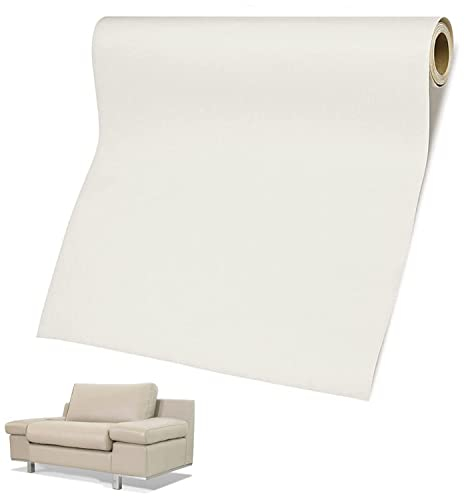 Leder Reparatur Set Patch Kit, 60 x 137cm Lederflicken Selbstklebend, Leder Selbstklebend Patch, Kunstleder Selbstklebend für Sofas, Autositze, Bürostuhl, Handtasche, Kopfteil (Weiß)