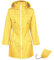Durio Veste de pluie pour femme imperméable et respirante avec capuche, légère et pliable, veste d'extérieur avec cordon de serrage réglable, jaune, S