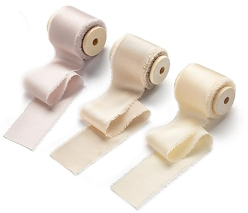 AOKSUNOVA 3,8cm Schleifenband Hochzeit Geschenkband Stoff Breit Satinband Stoffband Seidenband (DD-78, 3,8 cm x 4,5 m)