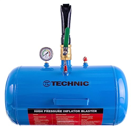 TC TECHNIC Inflator, Reifen, professioneller Reifenfüller, Booster 40l, Reifenschockfüller, Airbooster, Luftkanone, Befüllhilfe, Luftkanone mit Glicerinmanometer für Service und Autowerkstatt