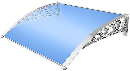 HUHJYUGE Auvent de Porte D'Entrée 150x200cm, Marquise de Porte et Fenêtres avec Support, Solide Auvent de Fenêtre en Polycarbonat, UV Protection, Pluie et Neige Anti-Soleil Protection